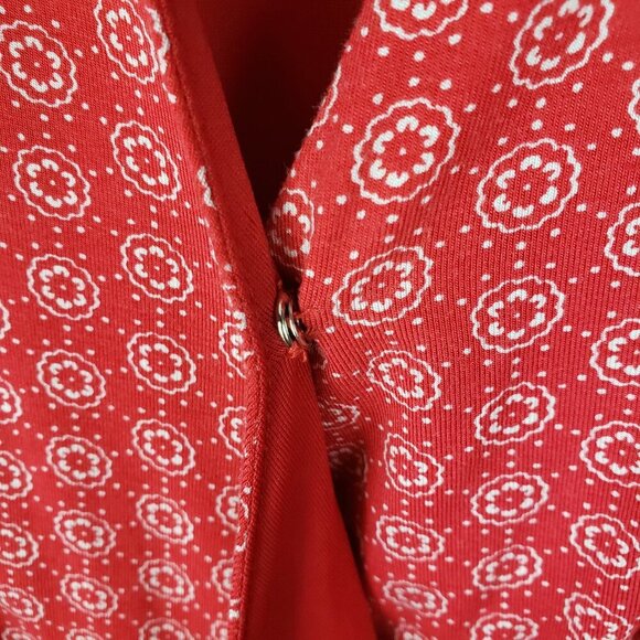 Loft Wrap Dress NWT Short Sleeve Red Foulard Medallion Print True Wrap Size 6 - Picture 4 of 9